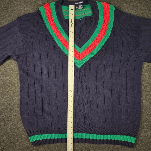 GANT Men's Navy Cable Knit Cricket Sweater Cricket Tennis Preppy Size XL - Picture 8 of 11